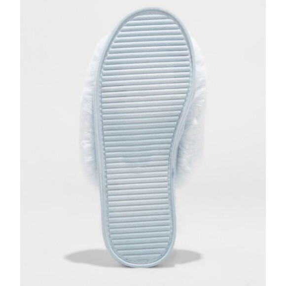 Xhilaration Women's Blue Faux Fur Capri Slide Scuff Slippers Size S (5-6) NWT - Picture 7 of 7